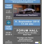 Mi., 09.09.2015 | Vortrag zum Thema Photovoltaik und Speicher, mit Probefahrt im TESLA.